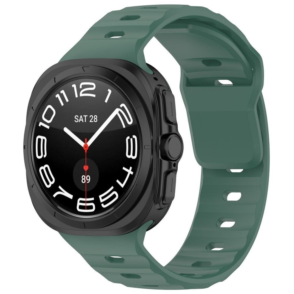 Strap-it Strap-it Bracelet silicone robuste Samsung Galaxy Watch Ultra (vert foncé)