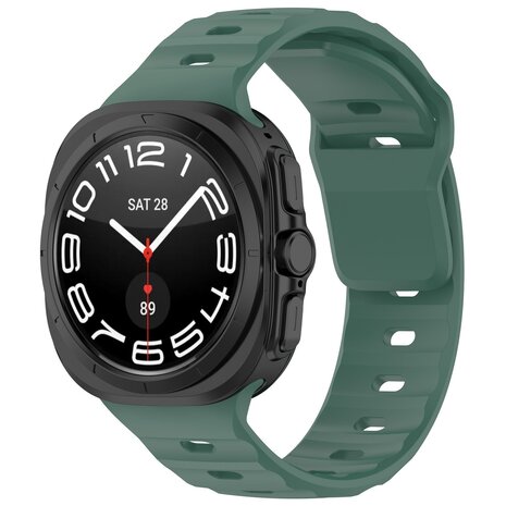 Strap-it Strap-it Bracelet silicone robuste Samsung Galaxy Watch Ultra (vert foncé)