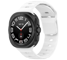 Strap-it Bracelet silicone robuste Samsung Galaxy Watch Ultra (blanc)