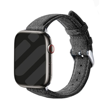 Strap-it Strap-it Bracelet Alcantara avec boucle Apple Watch (noir)