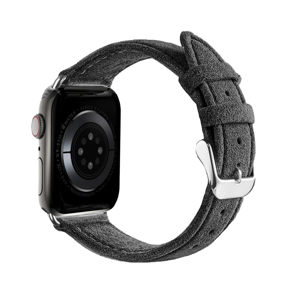 Strap-it Strap-it Bracelet Alcantara avec boucle Apple Watch (noir)