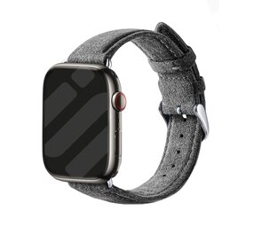 Strap-it Bracelet Alcantara avec boucle Apple Watch (gris)