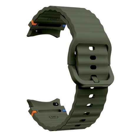 Strap-it Strap-it Bracelet Wave Samsung Galaxy Watch 4 40mm (armée verte)