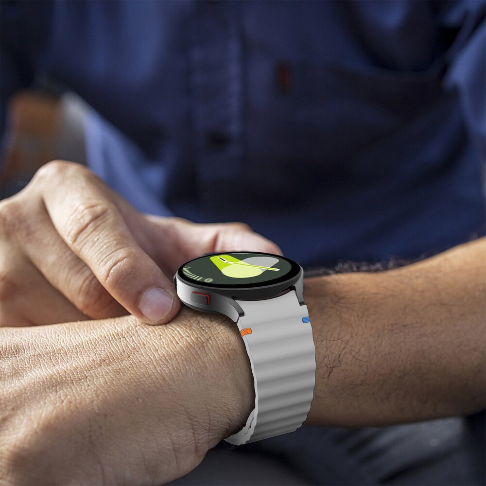 Strap-it Strap-it Bracelet Wave Samsung Galaxy Watch 4 Classic 46mm (gris clair)