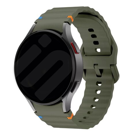 Strap-it Strap-it Bracelet Wave Samsung Galaxy Watch 6 Classic 47mm (armée verte)