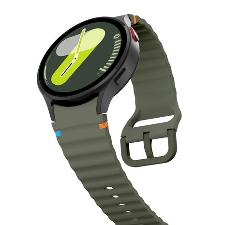 Strap-it Strap-it Bracelet Wave Samsung Galaxy Watch 7 44mm (armée verte)