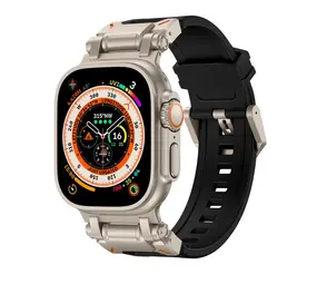 Strap-it Bracelet 'Explorer' TPU Watch (noir avec coleur titane)