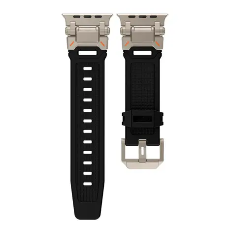 Strap-it Strap-it Bracelet 'Explorer' TPU Watch (noir avec coleur titane) Strap-it Strap-it Bracelet 'Explorer' TPU Watch (noir avec coleur titane)