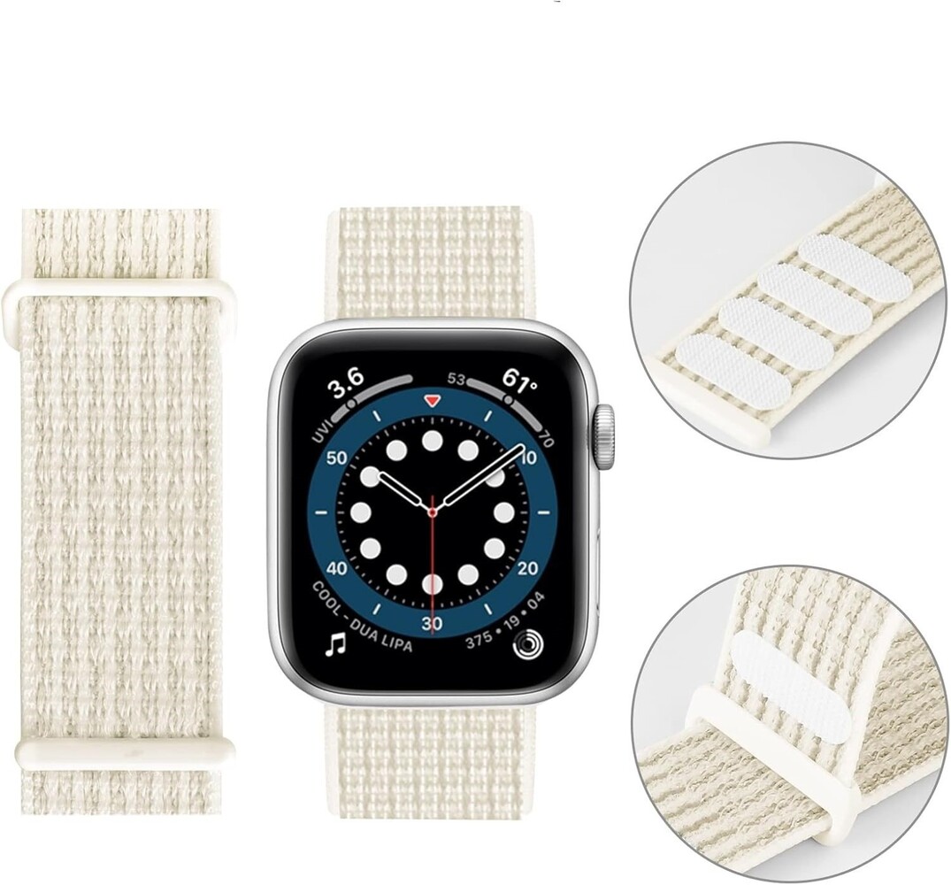 Strap-it Strap-it Bracelet Apple Watch nylon (lumière stellaire)