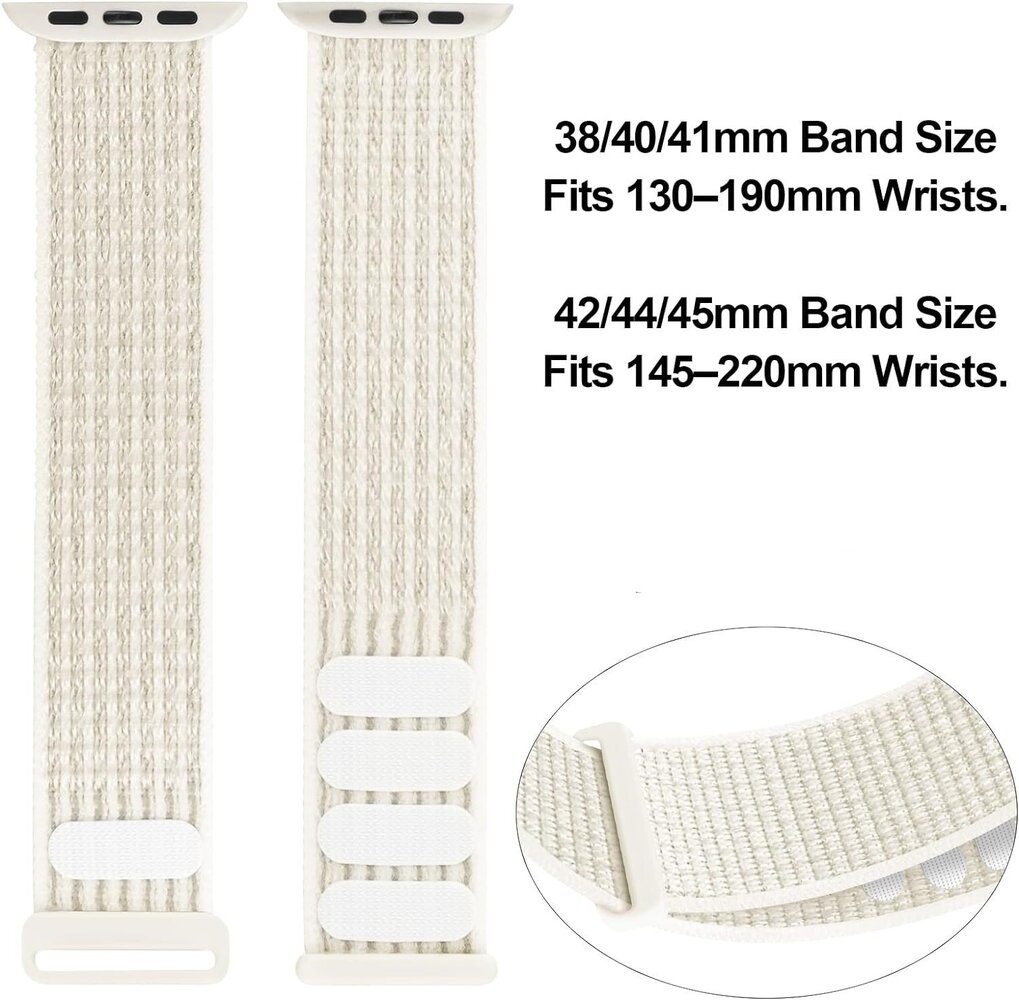 Strap-it Strap-it Bracelet Apple Watch nylon (lumière stellaire)