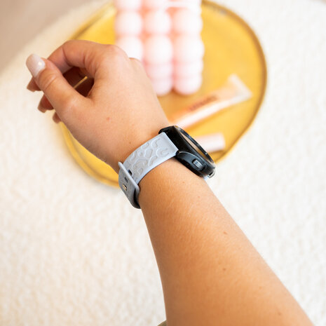 xoxo Wildhearts xoxo Wildhearts Bracelet silicone Amazfit GTS 3 imprimé léopard (bleu clair)