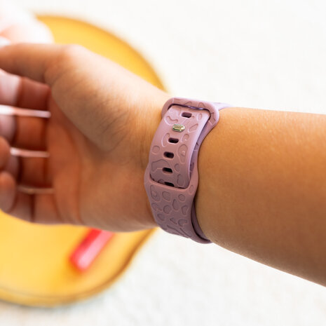 xoxo Wildhearts xoxo Wildhearts Bracelet silicone Xiaomi Amazfit Bip imprimé léopard (lilas)