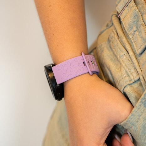 xoxo Wildhearts xoxo Wildhearts Bracelet silicone Xiaomi Amazfit Bip imprimé léopard (lilas)