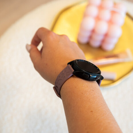 xoxo Wildhearts xoxo Wildhearts Bracelet silicone Samsung Galaxy Watch Active imprimé léopard (baie violette)