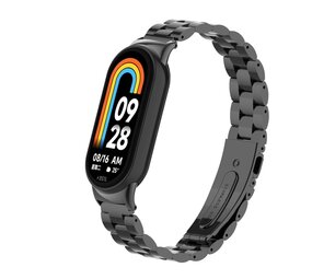 Strap-it Bracelet acier Xiaomi Smart Band 9 (noir)