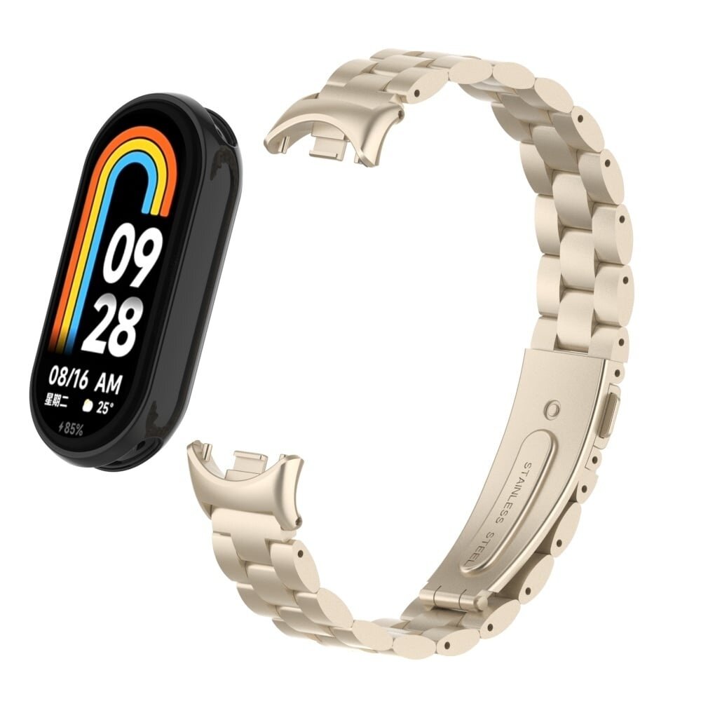 Strap-it Strap-it Bracelet acier Xiaomi Smart Band 9 (lumíere stellaire)