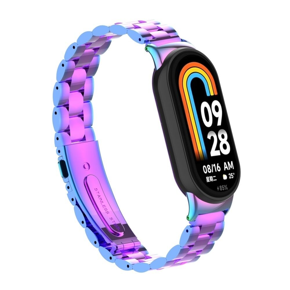 Strap-it Strap-it Bracelet acier Xiaomi Smart Band 9 (arc-en-ciel)