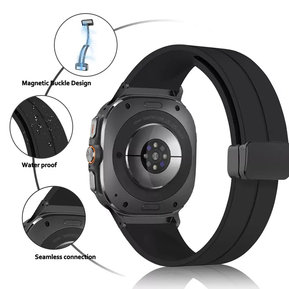 Strap-it Strap-it Bracelet sport avec D-buckle Samsung Galaxy Watch Ultra (noir)