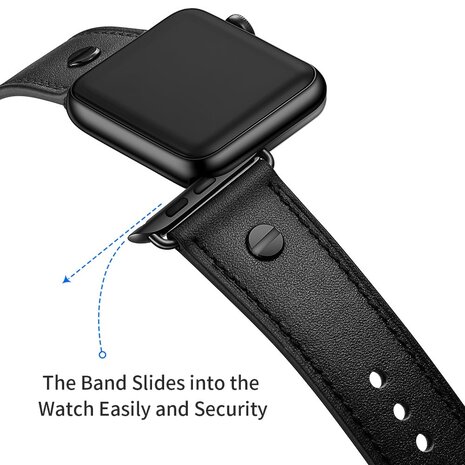 Strap-it Strap-it Bracelet cuir vissé  Apple Watch (noir)