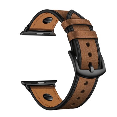 Strap-it Strap-it Bracelet cuir vissé Apple Watch (marron foncé)