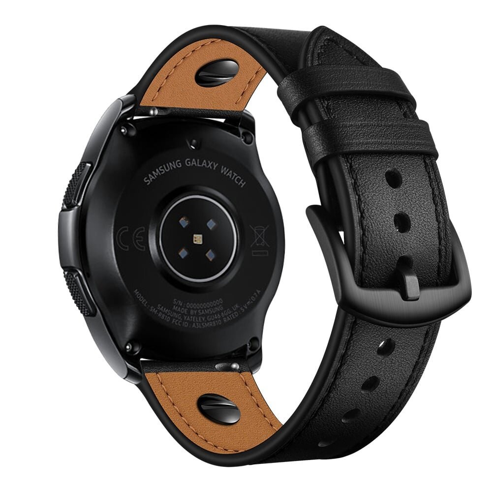 Strap-it Strap-it Bracelet cuir vissé Samsung Galaxy Watch 42mm (noir)