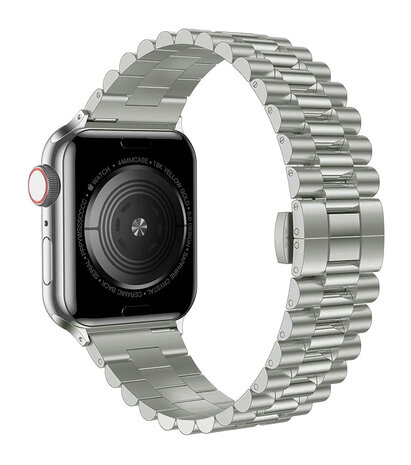 Strap-it Strap-it Bracelet acier Apple Watch Présidentiel (coleur titane) Strap-it Strap-it Bracelet acier Apple Watch Présidentiel (coleur titane)