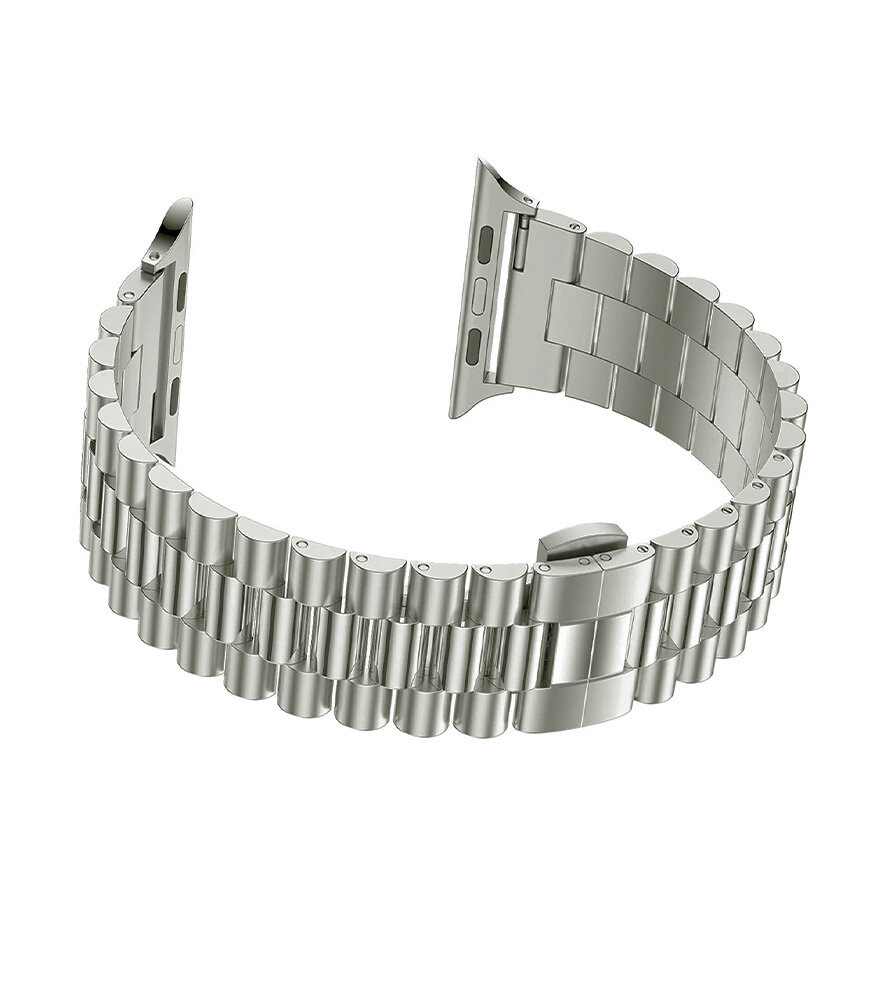 Strap-it Strap-it Bracelet acier Apple Watch Présidentiel (coleur titane) Strap-it Strap-it Bracelet acier Apple Watch Présidentiel (coleur titane)