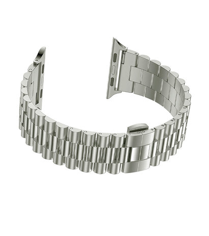 Strap-it Strap-it Bracelet acier Apple Watch Présidentiel (coleur titane) Strap-it Strap-it Bracelet acier Apple Watch Présidentiel (coleur titane)