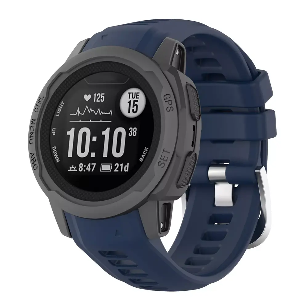 Strap-it Strap-it Bracelet silicone Garmin Instinct 2s (bleu foncé)