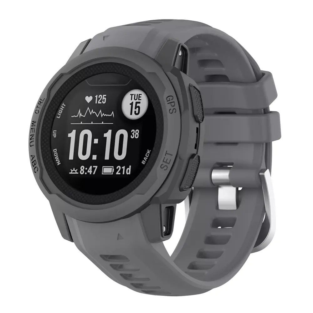 Strap-it Strap-it Bracelet silicone Garmin Instinct 2s (gris foncé)