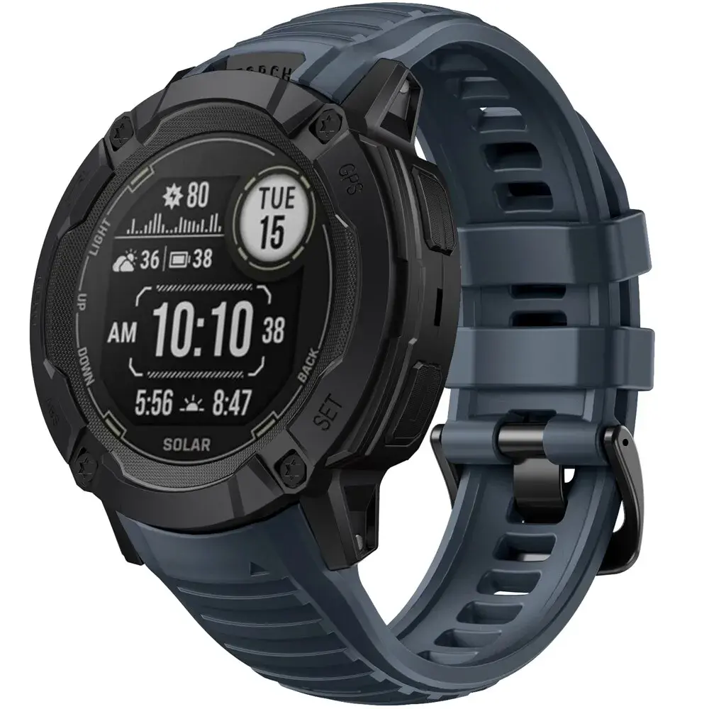 Strap-it Strap-it Bracelet silicone Garmin Instinct 2x (bleu foncé)