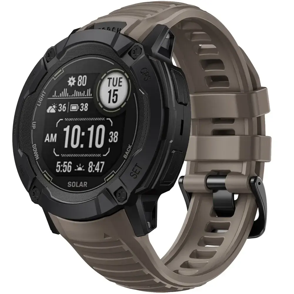 Strap-it Strap-it Bracelet silicone Garmin Instinct 2x (brun)