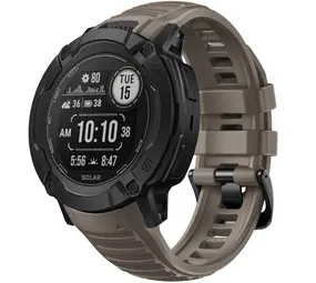 Strap-it Bracelet silicone Garmin Instinct 2x (brun)