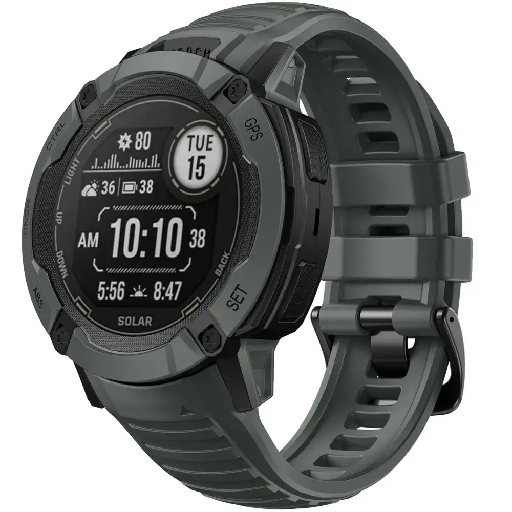 Strap-it Strap-it Bracelet silicone Garmin Instinct 2x (vert foncé)