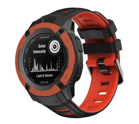 Strap-it Bracelet sport Garmin Instinct 2x (noir/rouge)