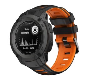 Strap-it Bracelet sport Garmin Instinct 2x (noir/orange)