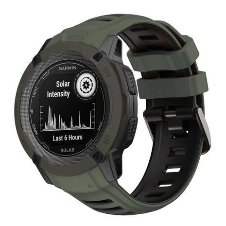 Strap-it Strap-it Bracelet sport Garmin Instinct 2x (vert foncé/noir)