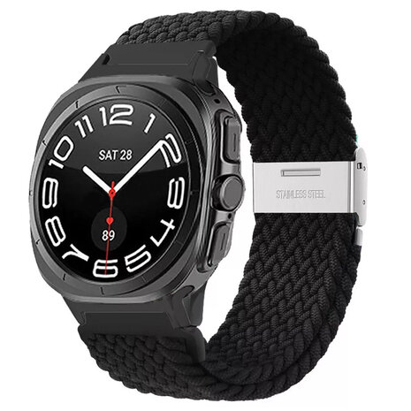 Strap-it Strap-it Bracelet tressé Samsung Galaxy Watch Ultra (noir)