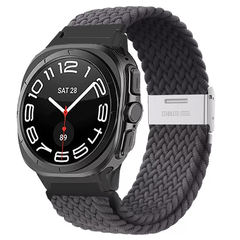 Strap-it Strap-it Bracelet tressé Samsung Galaxy Watch Ultra (gris foncé)