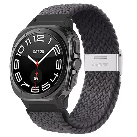 Strap-it Strap-it Bracelet tressé Samsung Galaxy Watch Ultra (gris foncé)