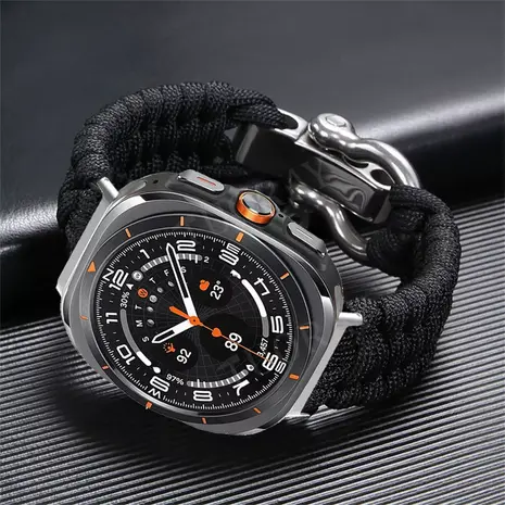 Strap-it Strap-it Bracelet corde en nylon Samsung Galaxy Watch Ultra (noir) Strap-it Strap-it Bracelet corde en nylon Samsung Galaxy Watch Ultra (noir)