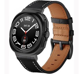 Strap-it Bracelet cuir avec boucle Samsung Galaxy Watch Ultra (noir)