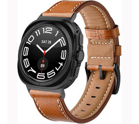 Strap-it Bracelet cuir avec boucle Samsung Galaxy Watch Ultra (brun)