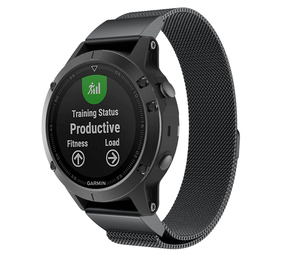 Strap-it Bracelet milanais Garmin Quatix 5 / 6 / 7 (noir)