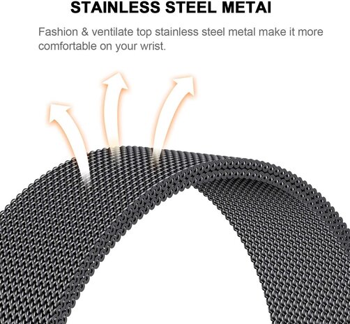 Strap-it Strap-it Bracelet milanais Garmin Quatix 5 / 6 / 7 (noir)