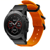 Strap-it Bracelet à boucle en nylon Garmin Quatix 5 / 6 / 7 (orange)