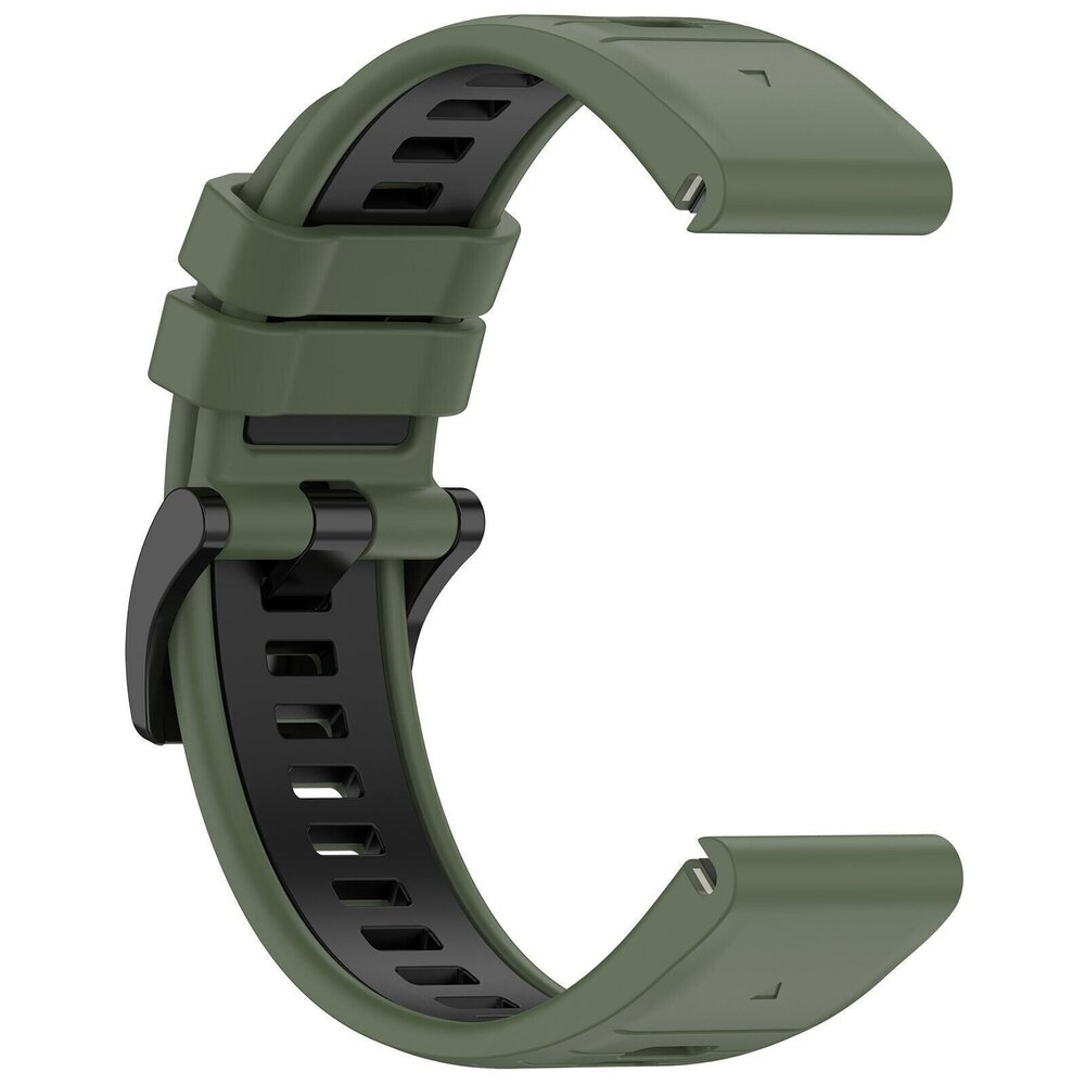 Strap-it Strap-it Bracelet à boucle sport Garmin Quatix 5 / 6 / 7 (vert olive/noir)
