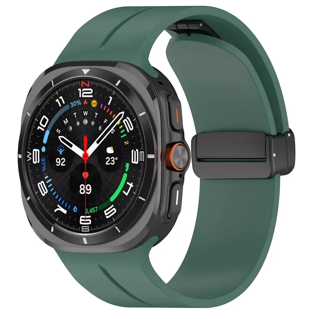 Strap-it Strap-it Bracelet sport avec D-buckle Samsung Galaxy Watch Ultra (vert foncé)