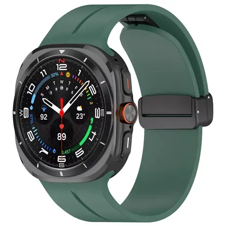Strap-it Strap-it Bracelet sport avec D-buckle Samsung Galaxy Watch Ultra (vert foncé)