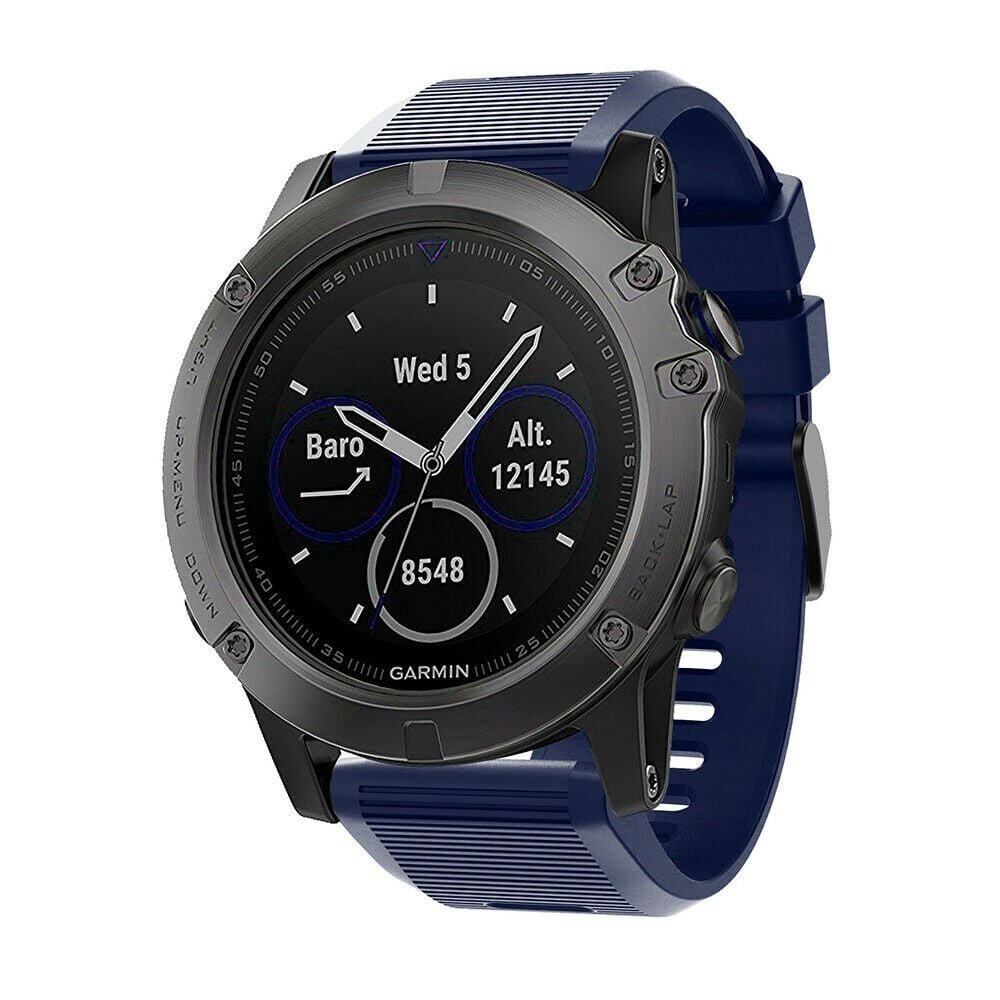 Strap-it Strap-it Bracelet en silicone Garmin Quatix 3 / 6x / 7x Solar (bleu foncé)
